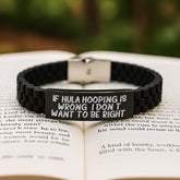 Hula Hooping Enthusiast Gifts from Friends, Funny Quote Glide lock Clasp Bracelet for Graduation - Image 2